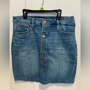J. Crew /Jeans Women’s Medium Blue Wash Button Front Denim Skirt Size 31